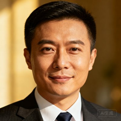 李伟，亚洲男性，商务着装，自信神情